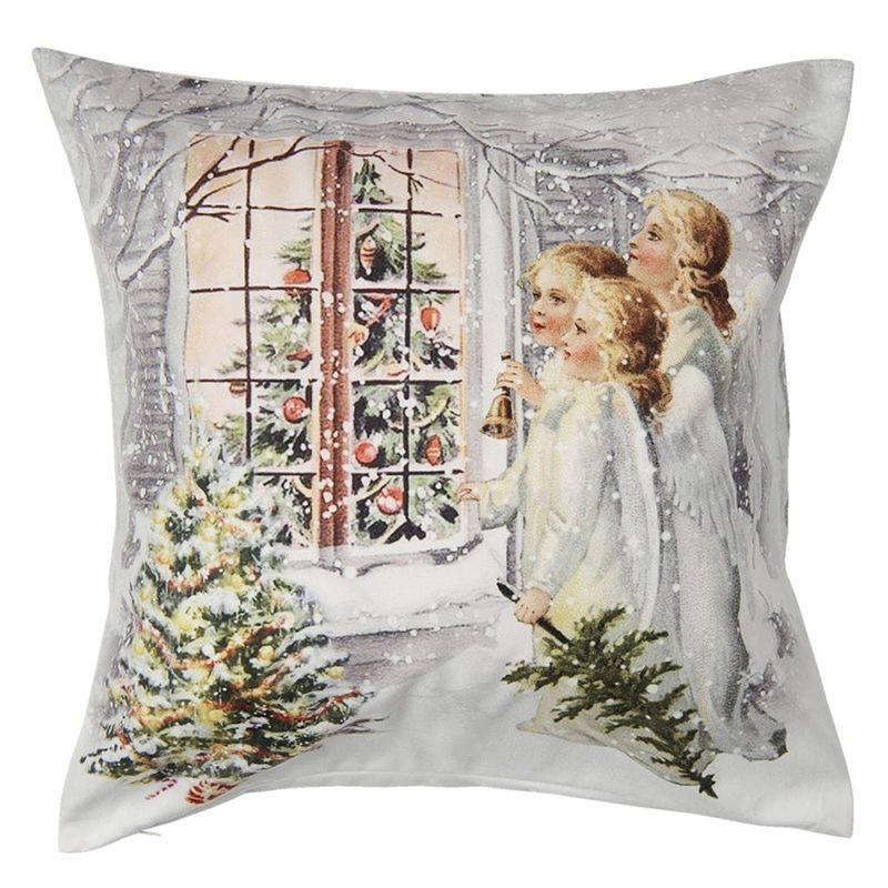 Foto van Clayre & eef kussenhoes 45*45 cm wit polyester vierkant kinderen sierkussenhoes kussen hoes wit sierkussenhoes kussen