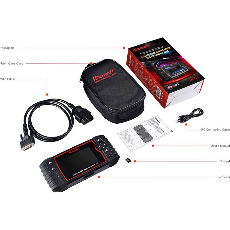 Foto van Icarsoft obd ii diagnosetool lr v2.0 iclrv2 geschikt voor (automerken): universal onbeperkt 1 stuk(s)