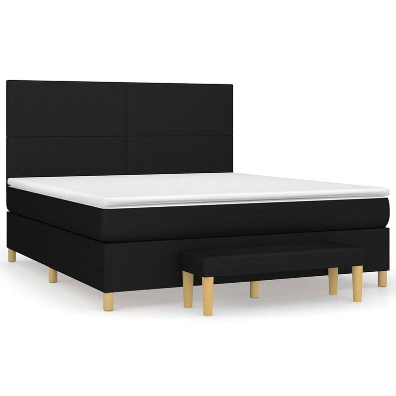 Foto van The living store boxspringbed - pocketvering - 180 x 200 cm - zwart - verstelbaar hoofdbord