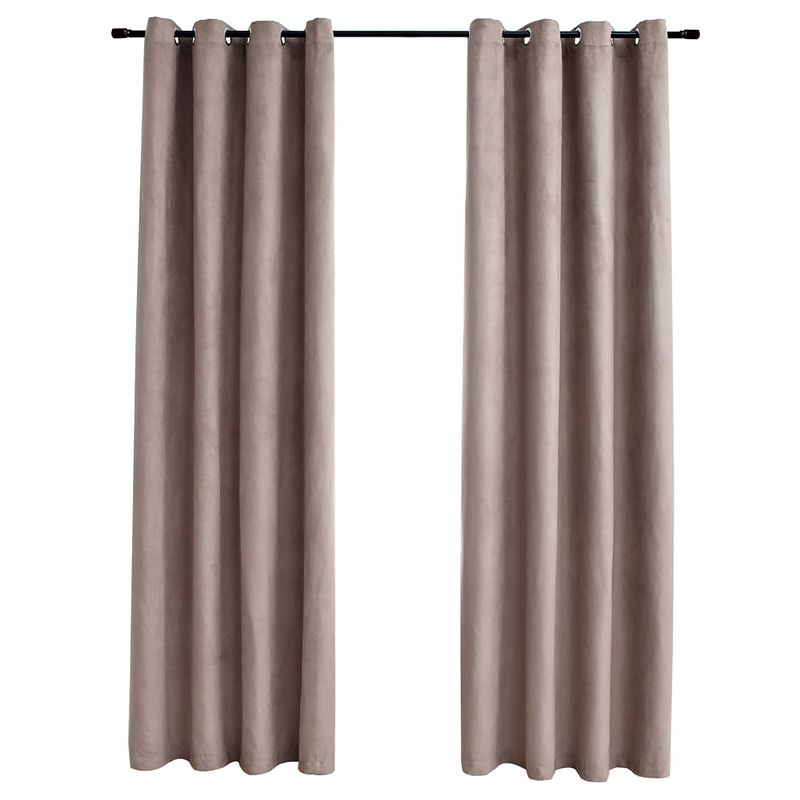 Foto van The living store gordijnen suede-touch - taupe - 140x175cm - 100% polyester