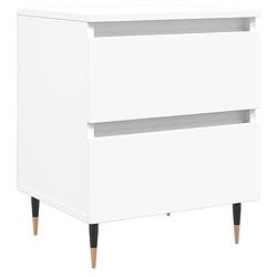 Foto van The living store nachtkastje elegant wit - 40 x 35 x 50 cm - 2 lades