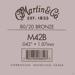 Foto van Martin strings m42b 80/20 bronze losse .042 snaar voor westerngitaar