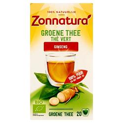 Foto van Zonnatura bio groene thee ginseng 20 zakjes 36g bij jumbo