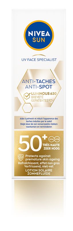 Foto van Nivea sun face zonnefluide anti-spot spf 50+