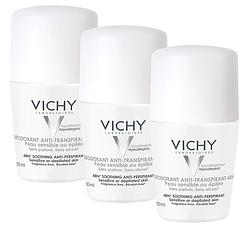 Foto van Vichy deodorant roller gevoelige huid - multiverpakking