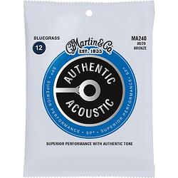 Foto van Martin strings ma240 authentic sp 80/20 bronze bluegrass