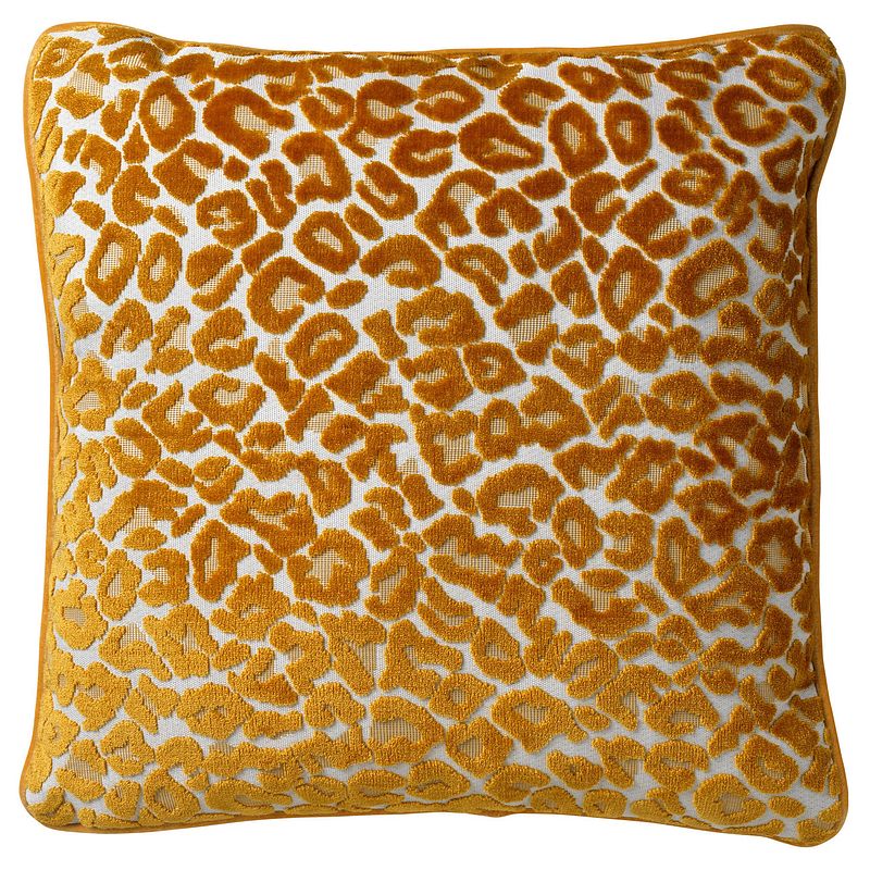 Foto van Dutch decor leona - kussenhoes velvet golden glow 45x45 cm - geel - geel