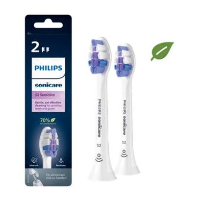 Foto van Philips tandenborstelset / s2 sensitive, 2 stuks / sonicare mondverzorging accessoire