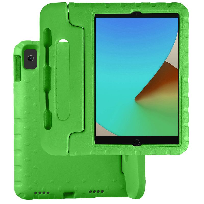 Foto van Basey ipad 10.2 2021 hoesje kinder hoes shockproof cover - kindvriendelijke ipad 10.2 2021 hoes kids case - groen