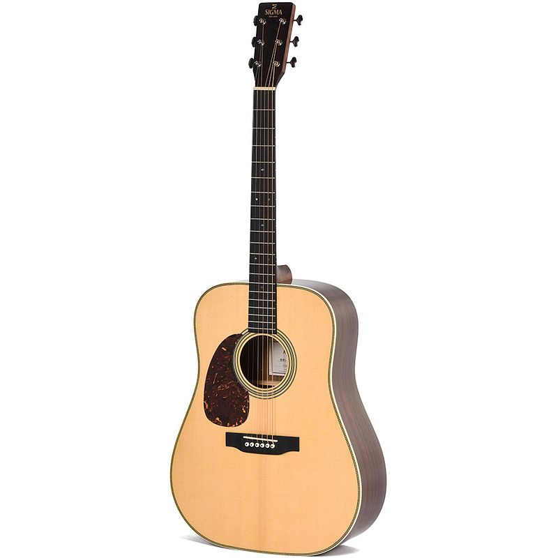 Foto van Sigma guitars dt-28hl standard series linkshandige westerngitaar met gig bag