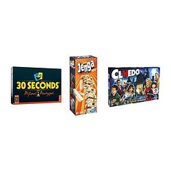 Foto van Spellenbundel - bordspellen - 3 stuks - 30 seconds & jenga & cluedo