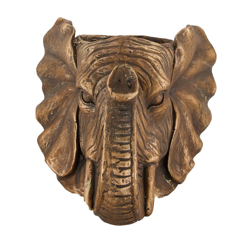 Foto van Dknc - plantenbak olifant magnesium - 34x34x27 cm - goud