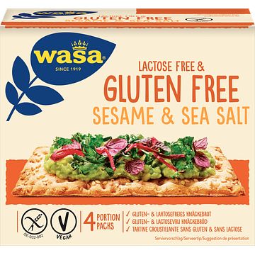 Foto van Wasa gluten & lactosevrij knackebrod sesame & sea salt 240g bij jumbo