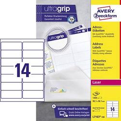 Foto van Avery-zweckform l7163-100 etiketten 99.1 x 38.1 mm papier wit 1400 stuk(s) permanent adresetiketten, universele etiketten inkt, laser, kopie 100 vel din a4