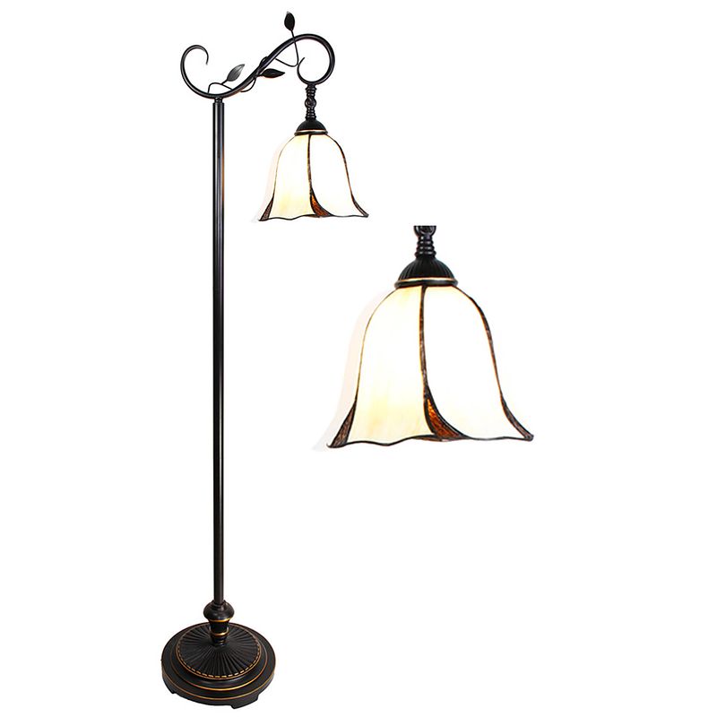 Foto van Haes deco - tiffany vloerlamp bruin 36x25x152 cm e27/max 1x60w