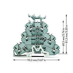 Foto van Wago 2002-3258 doorgangsklem 3-etages 5.20 mm spanveer toewijzing: l, l grijs 50 stuk(s)