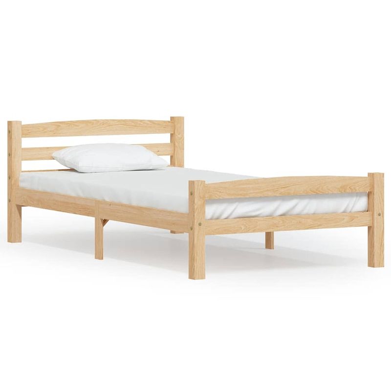 Foto van The living store houten bedframe - onbekend - bedframe - 206 x 106 x 66 cm - massief grenenhout