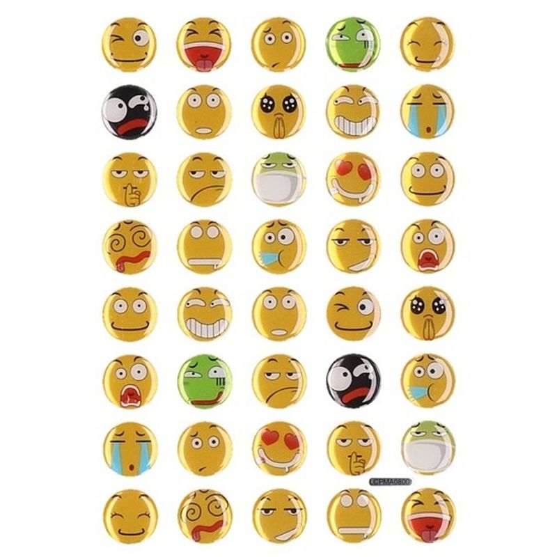 Foto van Gekleurde smiley 3d stickervel 40 stuks - stickers