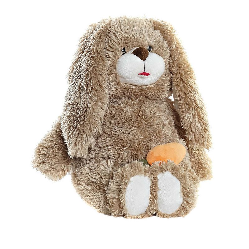 Foto van Konijn/haas bruin knuffeldier van zachte pluche - 28 cm staand - bruin - knuffeldier