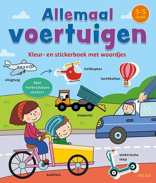 Foto van Kleur- en stickerboek met woordjes - allemaal voertuigen (3-5 j.) - znu - paperback (9789044764215)