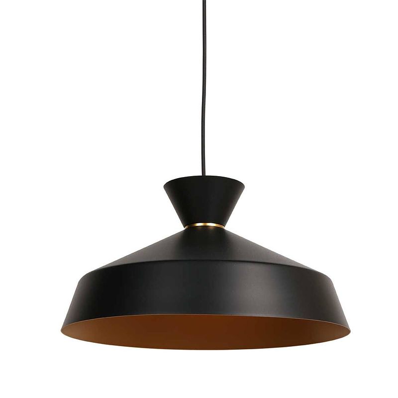 Foto van Mexlite skandina hanglamp - ø 40 cm - in hoogte verstelbaar - e27 (grote fitting) - goud en zwart