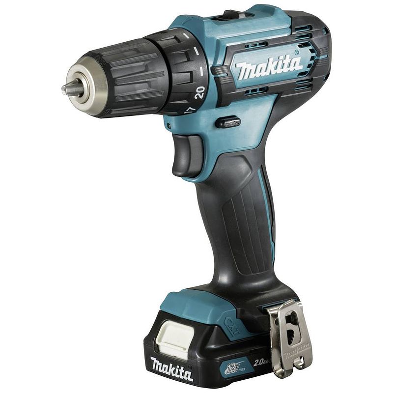 Foto van Makita makita df333dsal1 accu-schroefboormachine 12 v 2 ah li-ion incl. 2 accus, incl. lader, incl. koffer