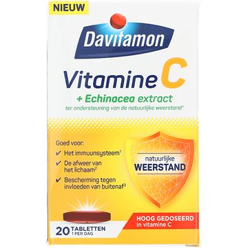 Foto van Davitamon vitamine c + echinacea 20 tabl bij jumbo