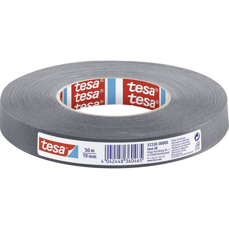 Foto van Tesa perfect 57230-00005-02 textieltape tesa extra power grijs (l x b) 50 m x 19 mm 1 stuk(s)