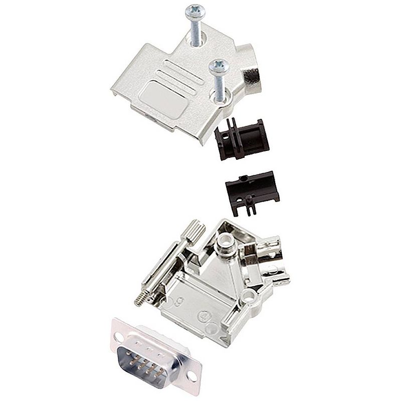 Foto van Encitech d45pk-m-09-dbp-w-k 6355-8009-01 d-sub male connectorset 45 ° aantal polen: 9 soldeerkelk 1 stuk(s)