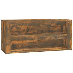 Foto van The living store schoenenkast - gerookt eiken - 100 x 35 x 45 cm