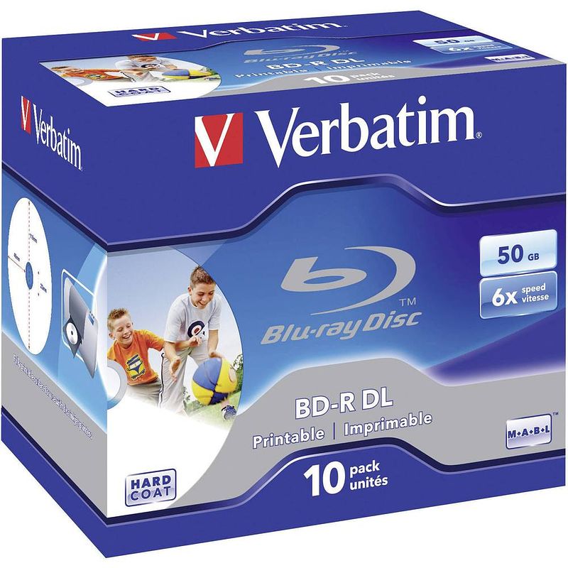 Foto van Verbatim 43736 blu-ray bd-r dl disc 50 gb 10 stuk(s) jewelcase bedrukbaar