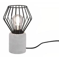 Foto van Trio tafellamp jamiro 24 x 15 cm e27 staal 40w zwart/wit