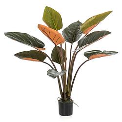 Foto van Emerald kunstplant philodendron 120 cm groen en bordeux