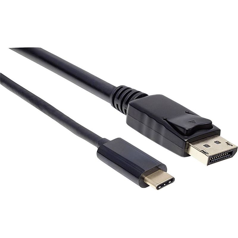 Foto van Manhattan usb 2.0 adapter [1x usb-c stekker - 1x displayport stekker] usb-c auf displayport-kabel stecker/stecker 4k@60hz-ausgangssignal 2 m schwarz