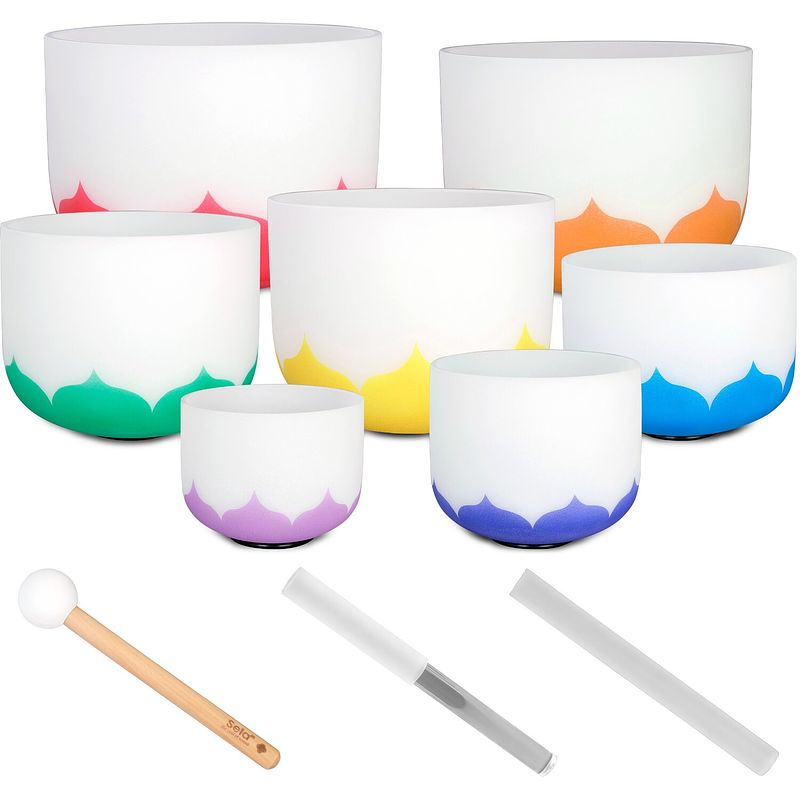 Foto van Sela seclu-set crystal singing bowl set - lotus 432 hz