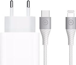 Foto van Apple power delivery oplader 20w + bluebuilt lightning kabel 1,5m nylon