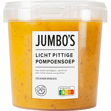 Foto van Jumbo'ss licht pittige pompoensoep 1000g aanbieding bij jumbo | 25% korting