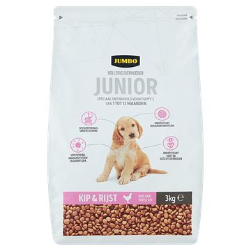 Foto van Jumbo hondenbrokken junior kip & rijst 3kg