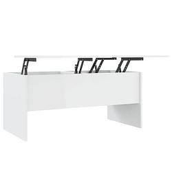 Foto van The living store salontafel - moderne salontafel - 102 x 50.5 x 46.5 cm - hoogglans wit