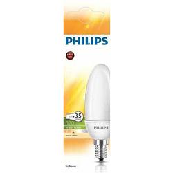 Foto van Philips softone spaarlamp 8 w e14 warm wit