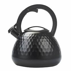 Foto van Altom design gordon fluitketel rvs mat zwart 2.7 liter met uniek ruitpatroon