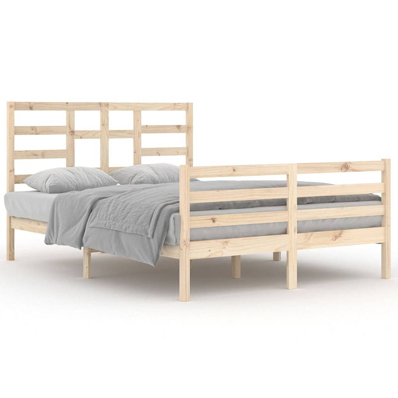 Foto van The living store bedframe grenenhout - bedframe - 205.5 x 146 x 104 cm - massief grenenhout - montage vereist