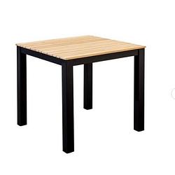 Foto van Yoi - arashi dining table 76x76cm. alu black/teak