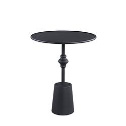 Foto van Ptmd dinja black iron sidetable minimal chic round