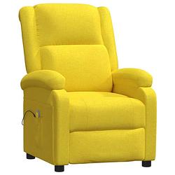 Foto van The living store massagestoel stof lichtgeel - fauteuil