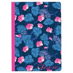 Foto van Tesoro schrift bloem blauw/ fuchsia 17 cm