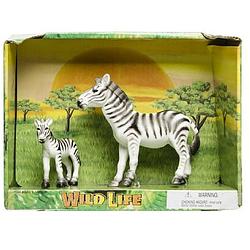 Foto van Plastic safari/wilde dieren zebra met veulen - speelfigurenset