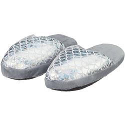 Foto van Kinder pantoffels/sloffen zeemeermin zilver slippers 32/33 - sloffen - kinderen