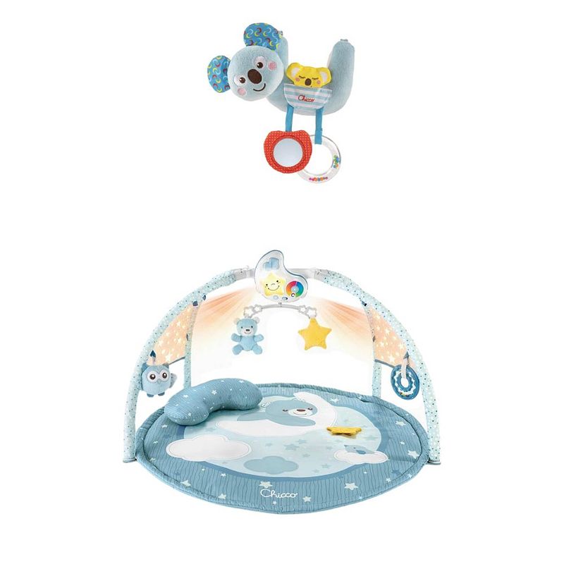 Foto van Chicco bundel - speelkleed - babygym kleurenplezier - blauw & rammelaar - koalabeer - te bevestigen aan kinderwagen