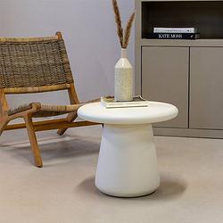 Foto van Giga meubel - salontafel rond beige - 50cm - betonlook - tafel romy